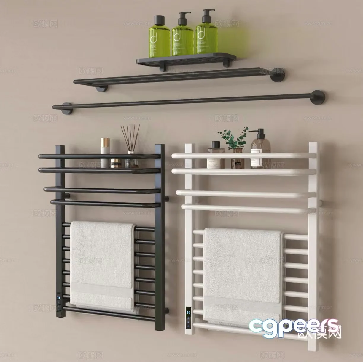 Towel rack Towel Bathroom storage rack 3d model