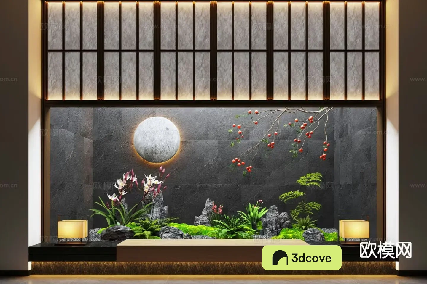 New Chinese style dry landscape sketch indoor landscape