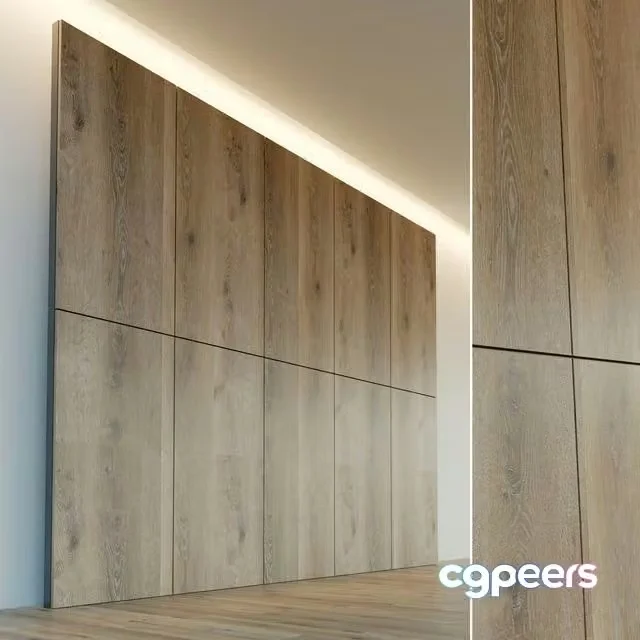 3ds Max Free – Decorative wall. Wall panel made of wood. 18