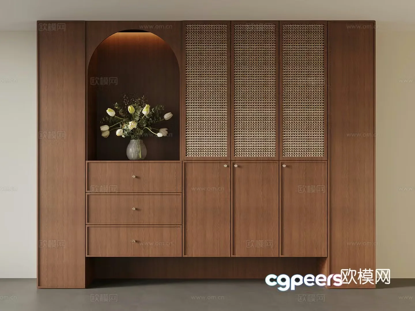 French retro style shoe cabinet 3d model
