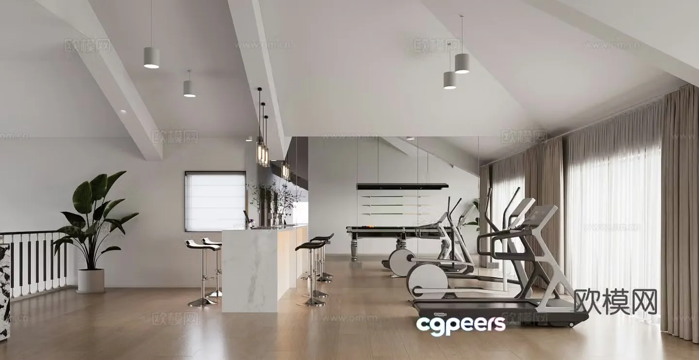 Leisure fitness area 3D model