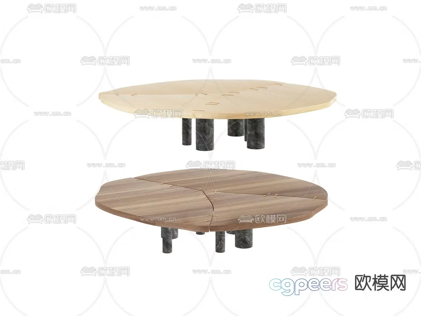 Solid wood coffee table round coffee table 3D model