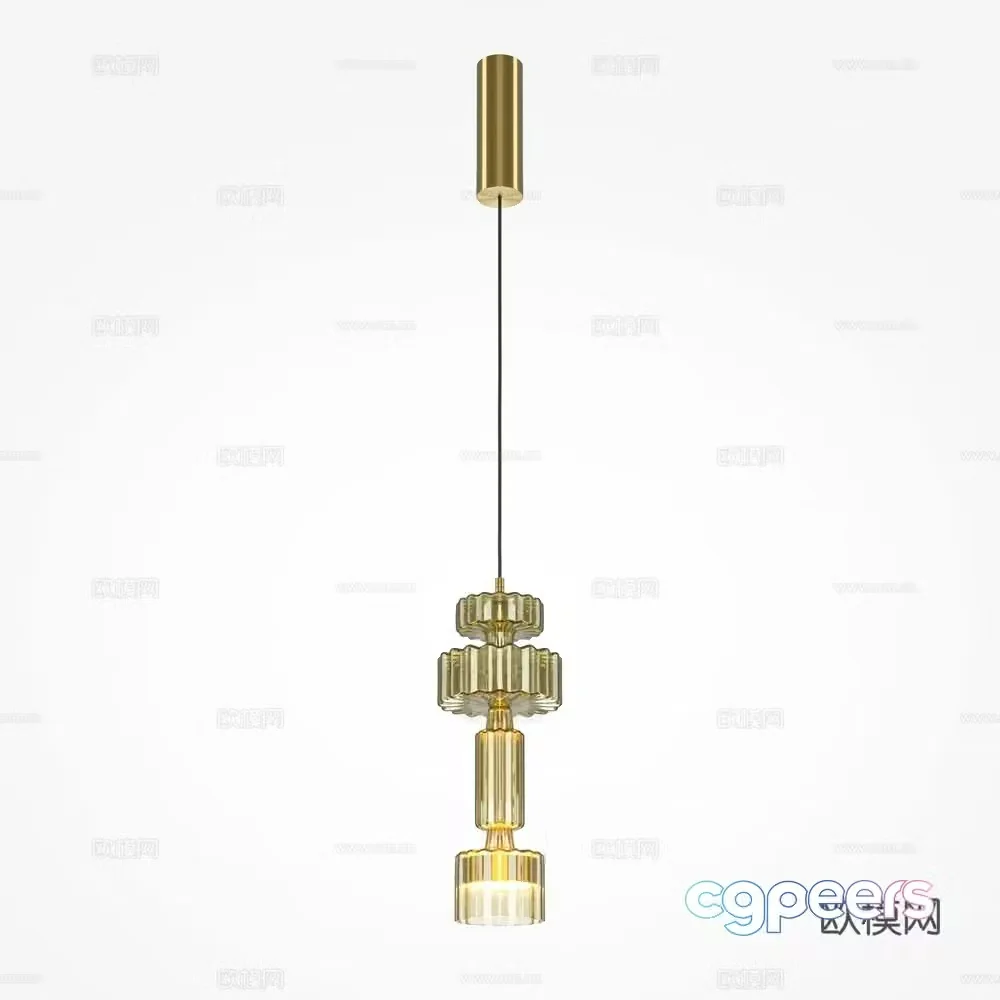 Modern glass chandelier 3d model