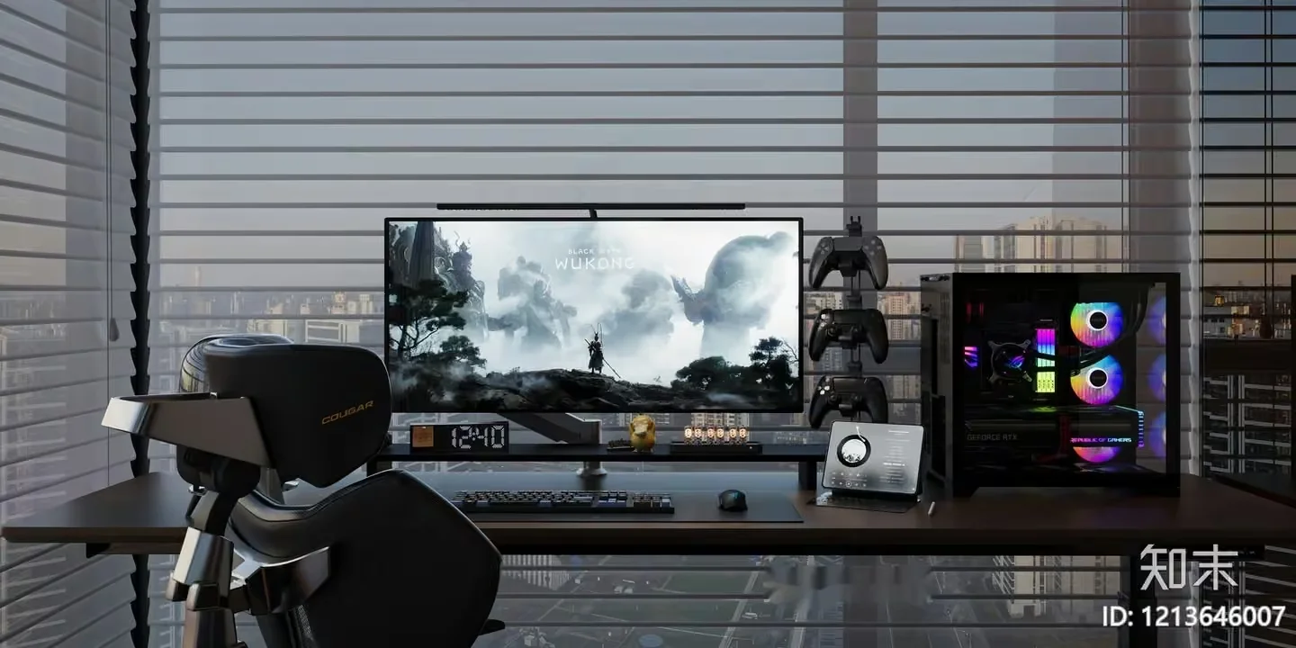 Modern Gaming Setup 3D Model – 6923 – VRAY Render