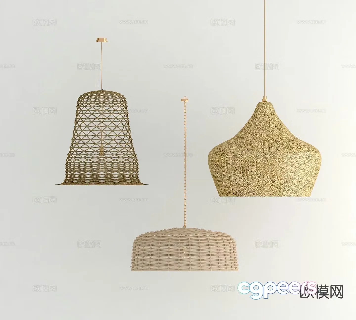Chinese chandelier vine chandelier bamboo chandelier 3d model