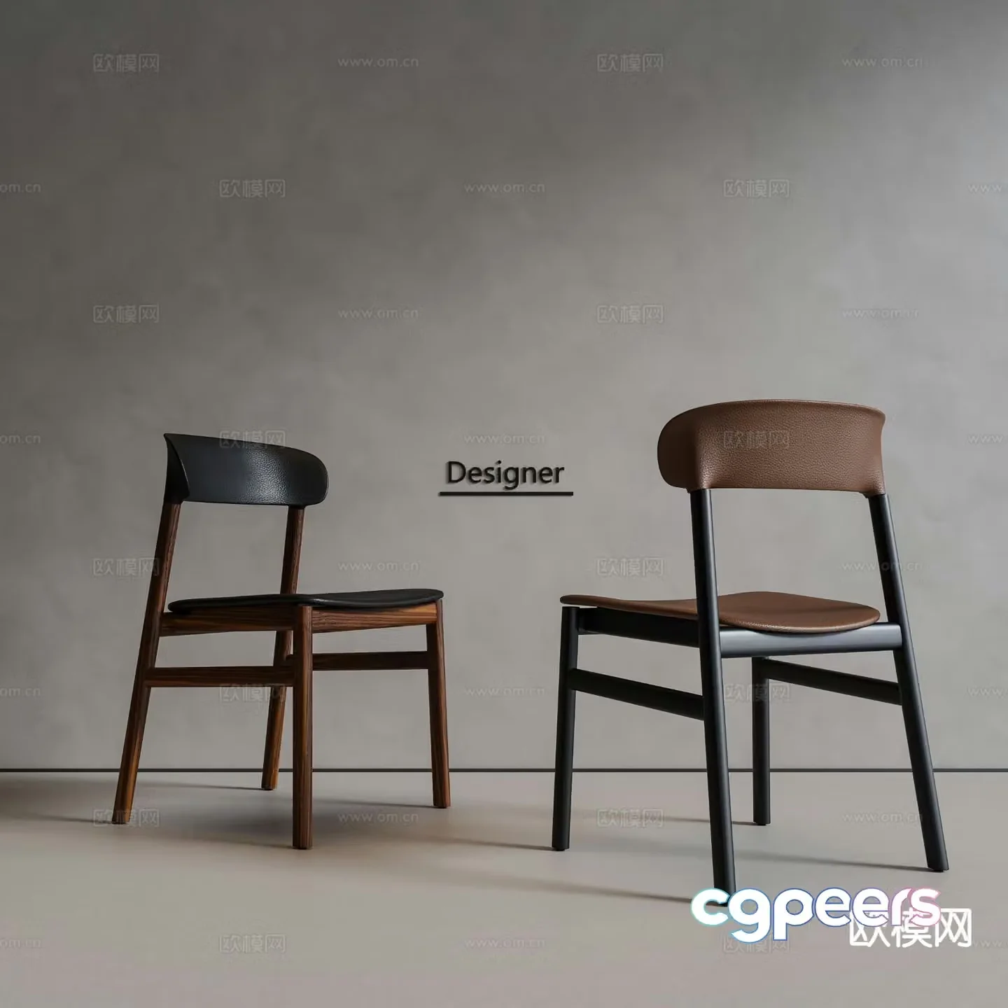 Modern single chair dining chair 3d model