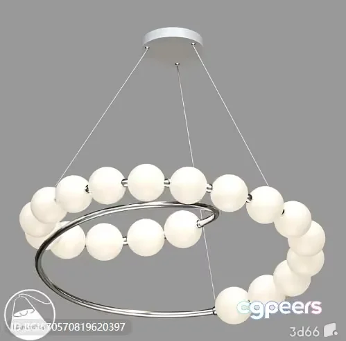 White Beaded Chandelier 3D Model – 9963 – VRAY Render