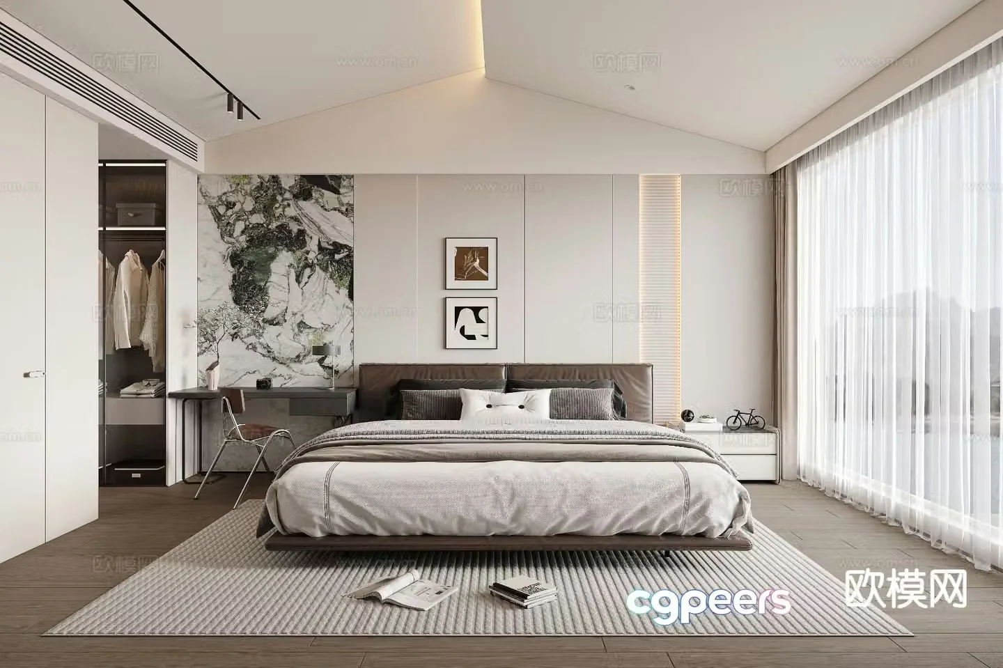 Modern bedroom master bedroom 3d model