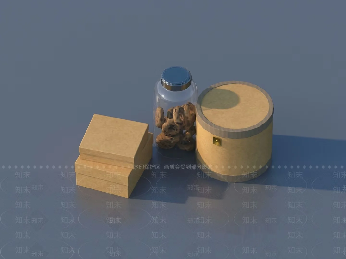 A Stack Of Brown Boxes 3D Model – 21121 – VRAY Render