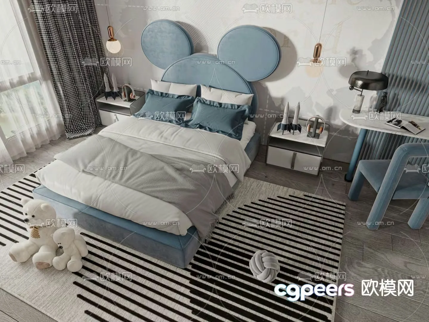 Modern children’s bed 3d model