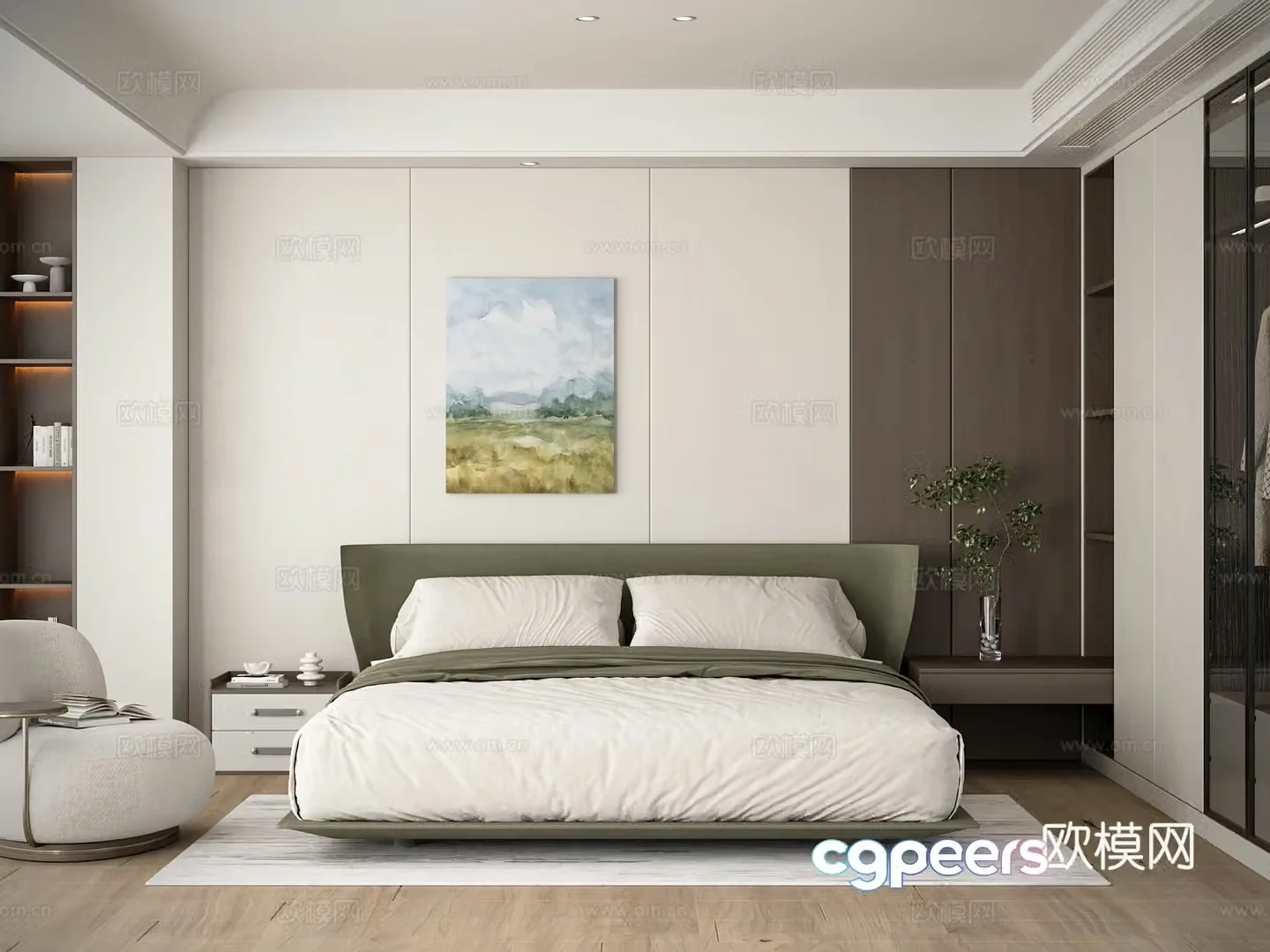 Modern medieval bedroom 3d model
