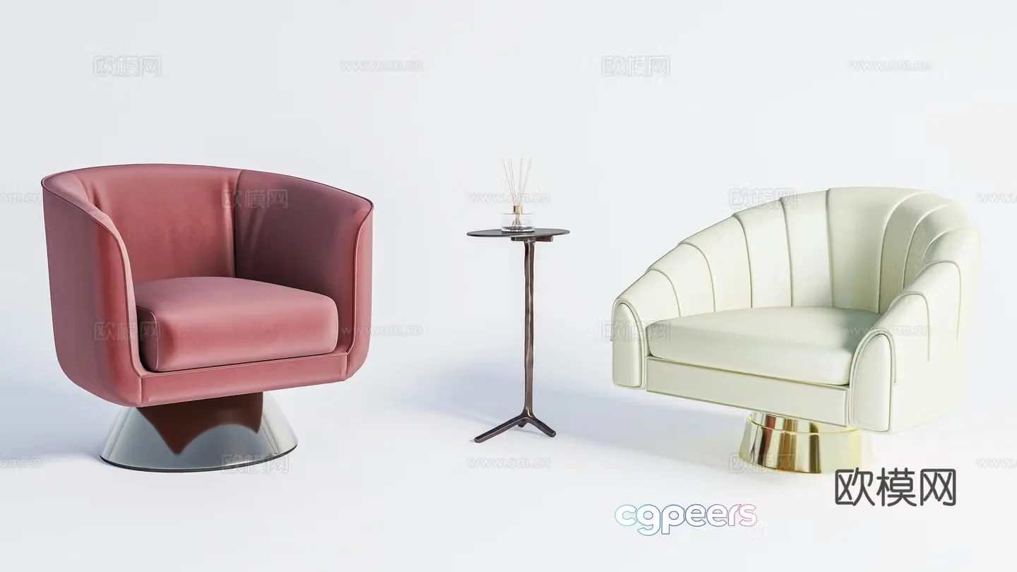 Single sofa modern sofa armrest sofa leisure chair 3d model