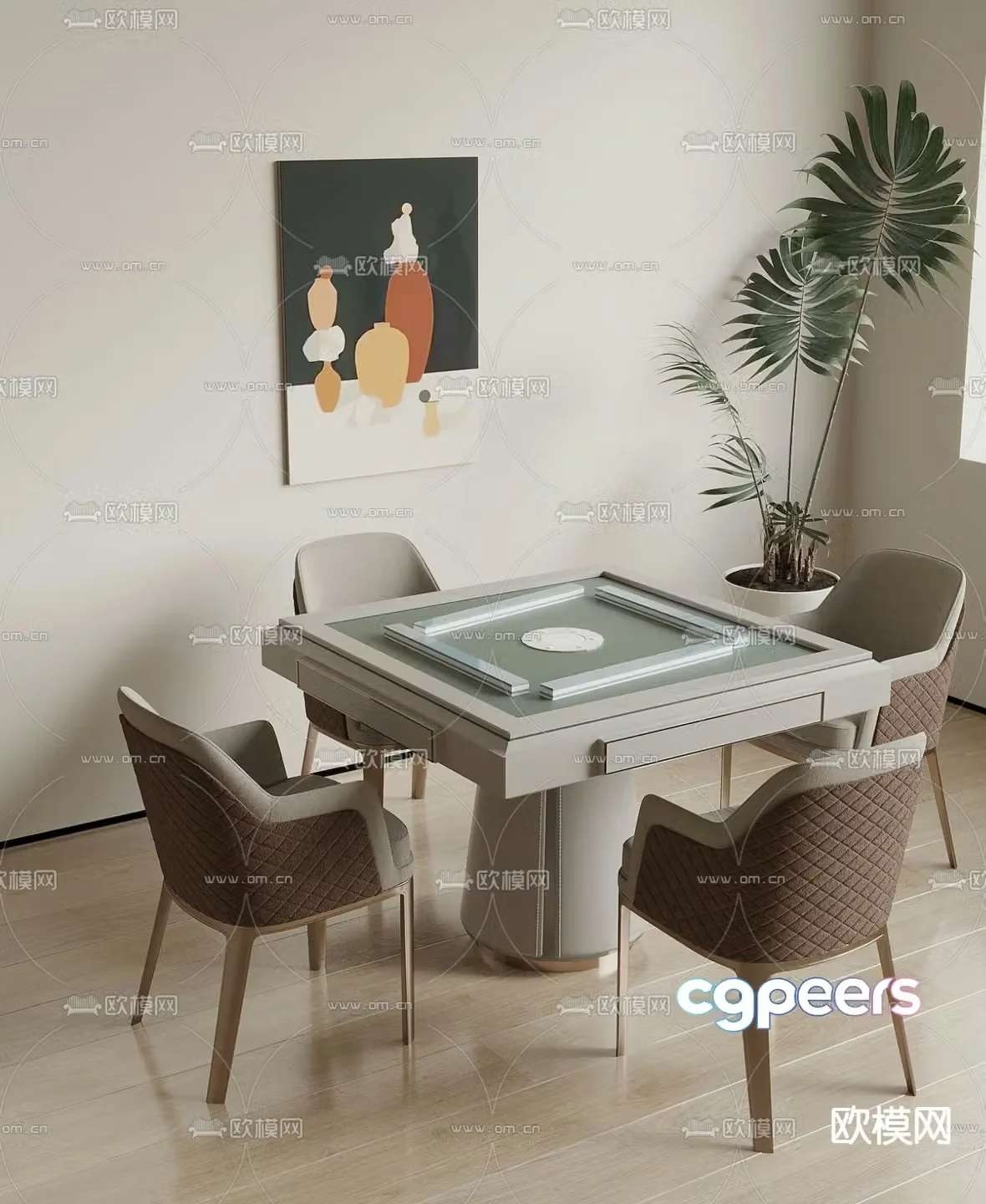 Modern mahjong table 3d model