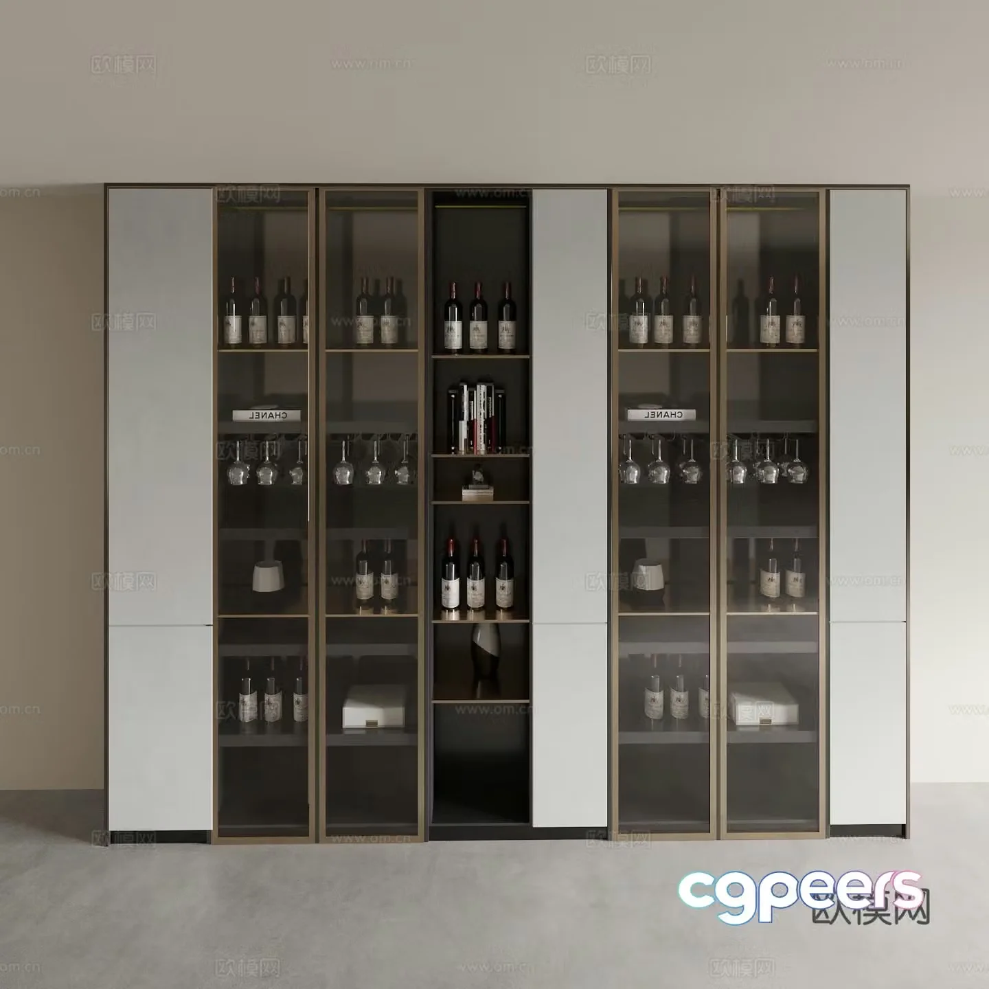 Modern wine cabinet 3d model