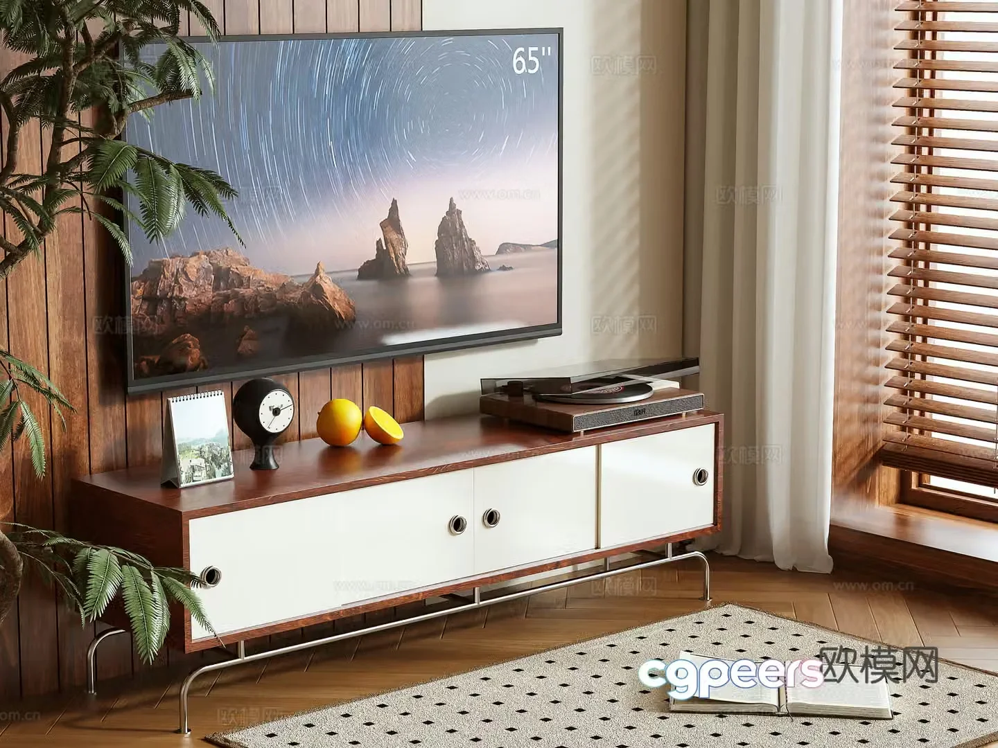 Middle-aged TV cabinet 3D model