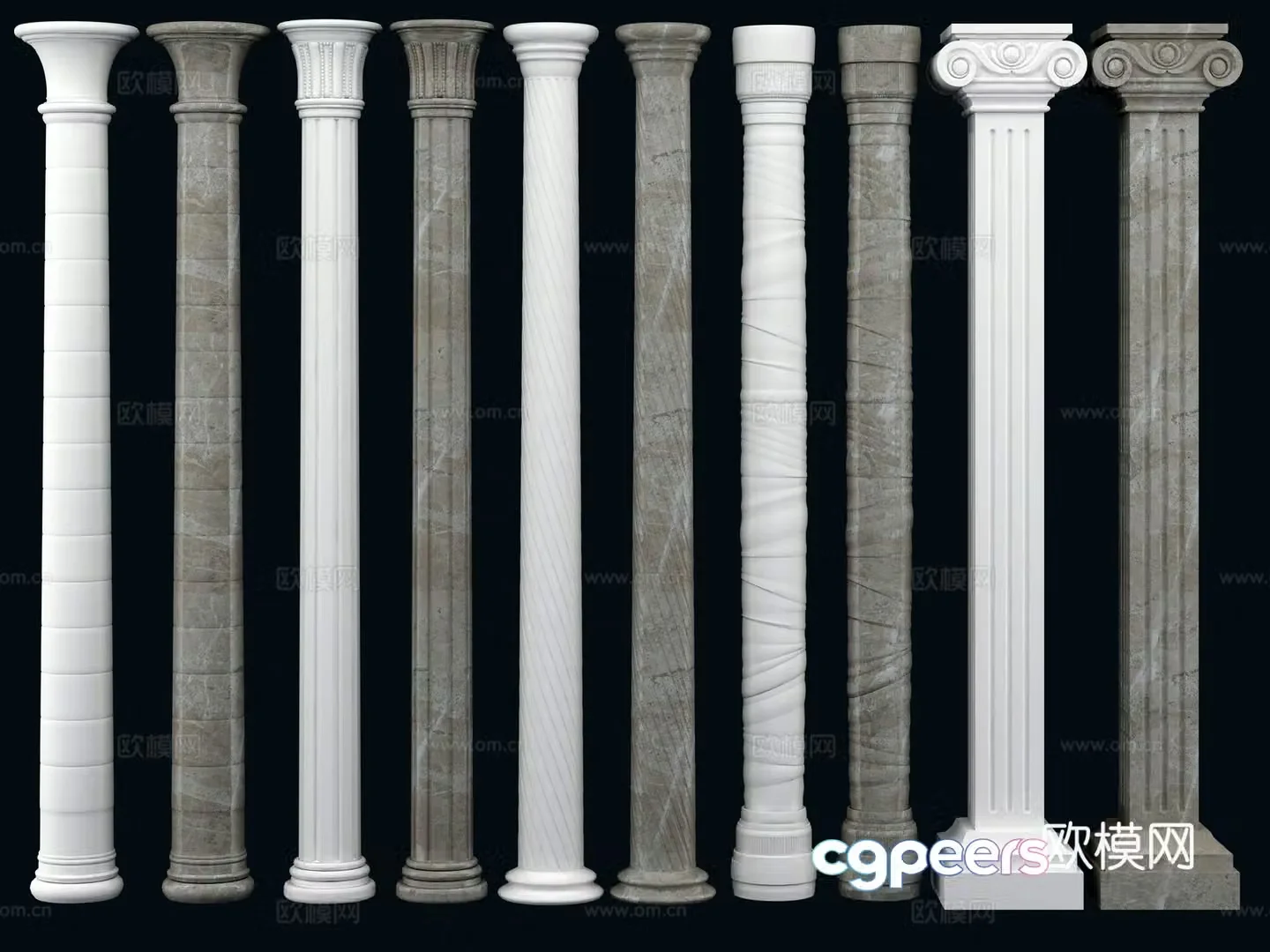 European Roman column 3D model