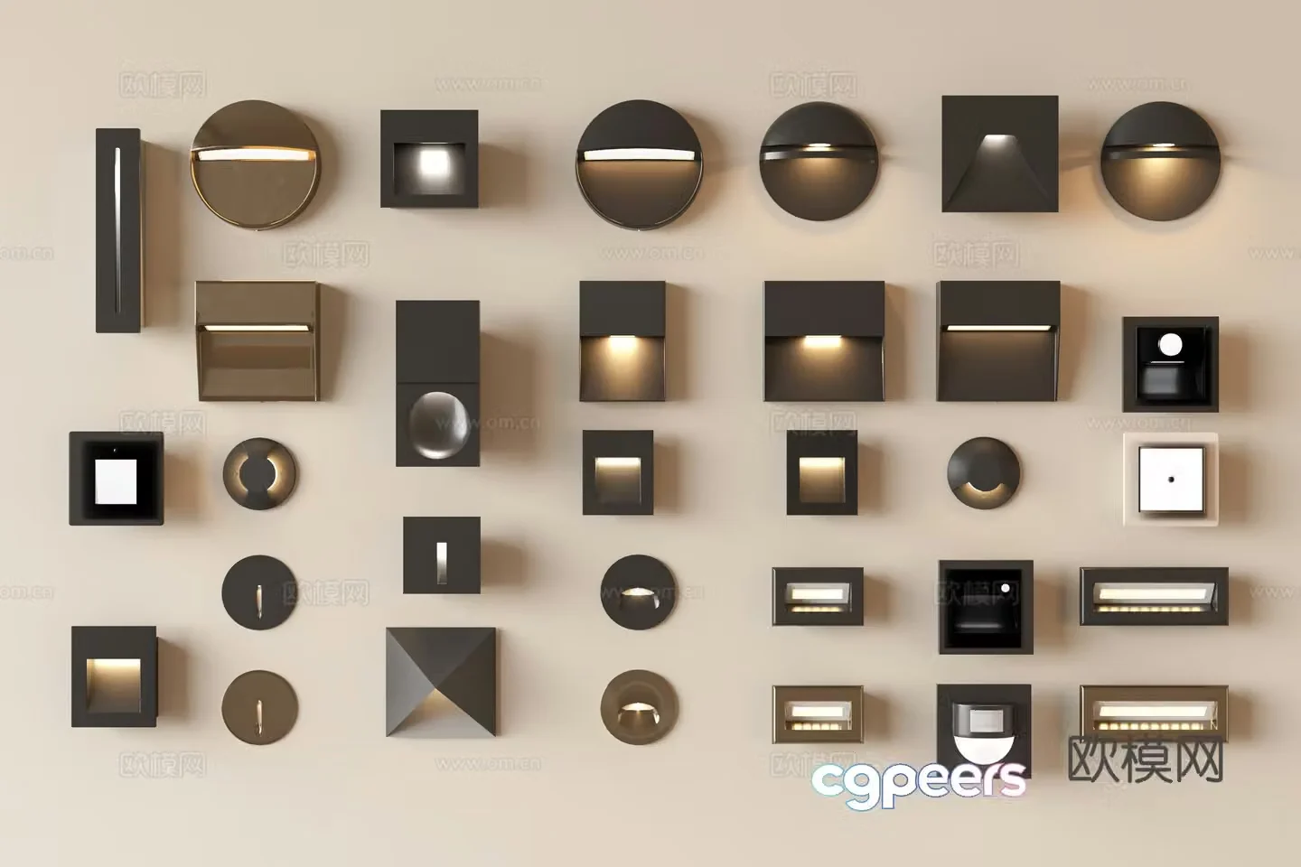 Modern induction lights lights night lights stair lights wall lights stairwell lights footlights 3D model