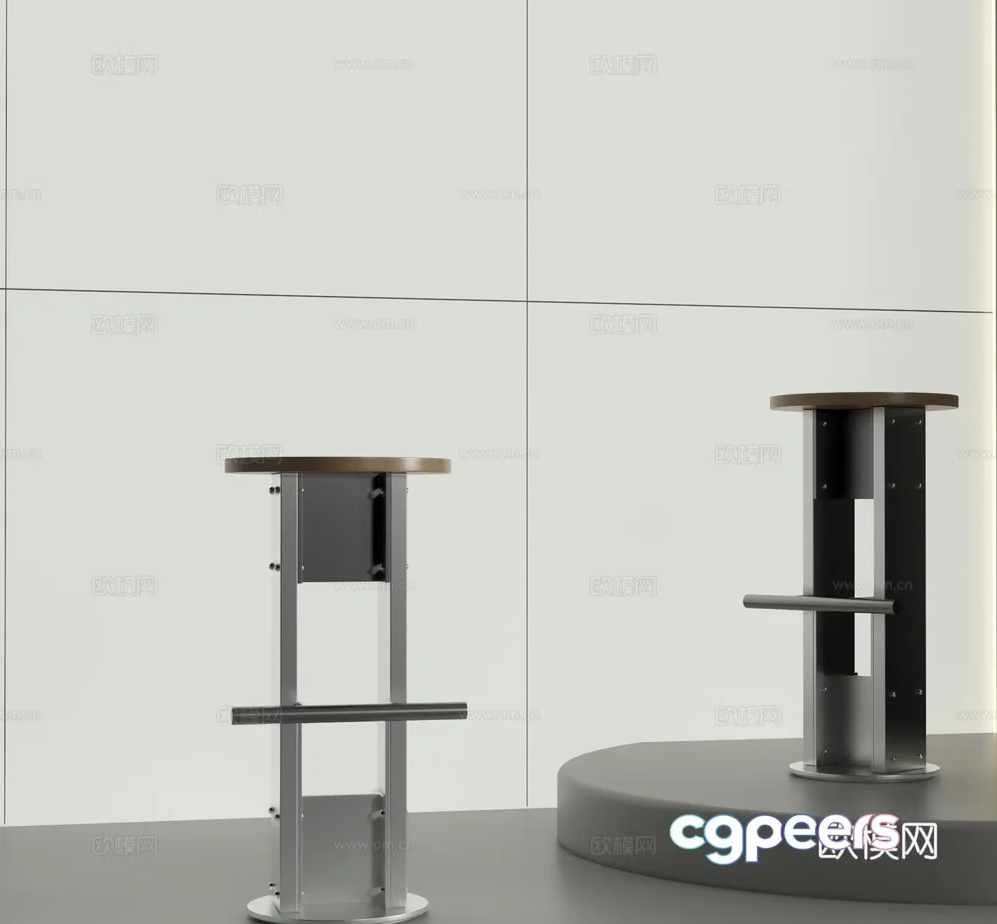 Modern bar stool stainless steel bar chair metal bar chair 3d model