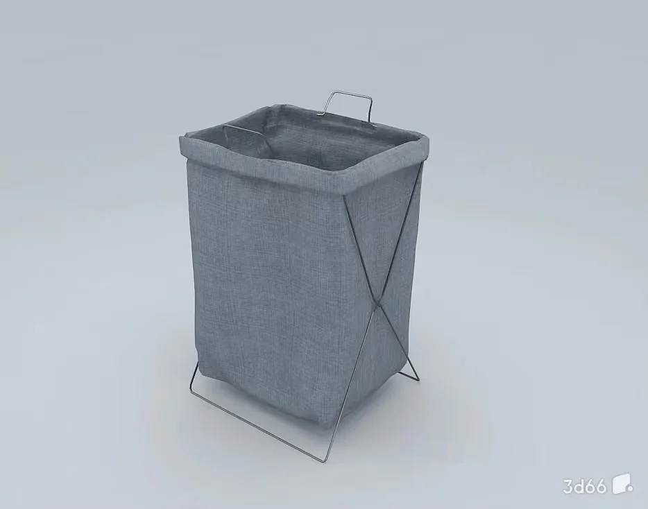 Grey Fabric Laundry Basket 3D Model – 18602 – VRAY Render