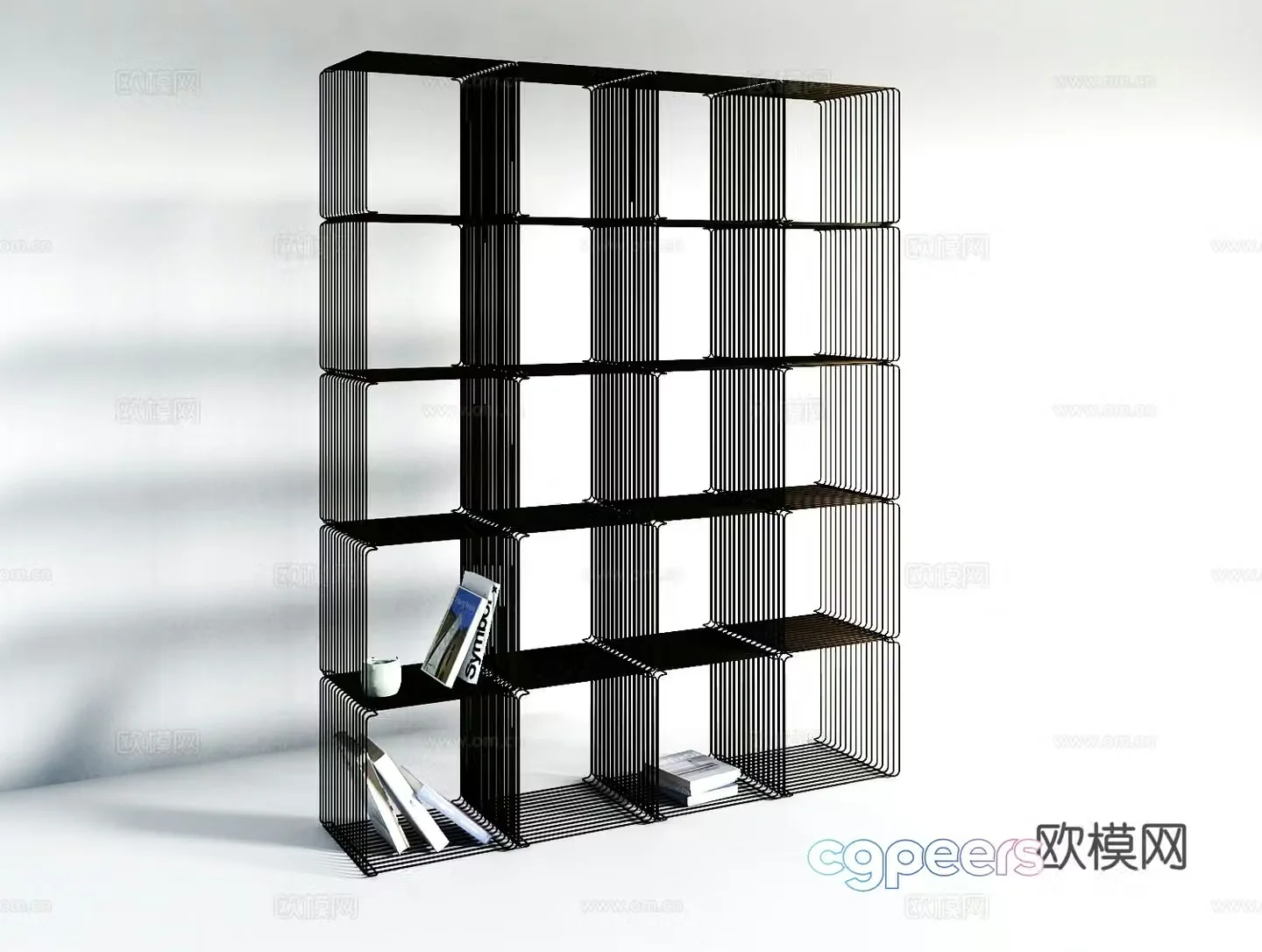 Modern metal display rack 3d model