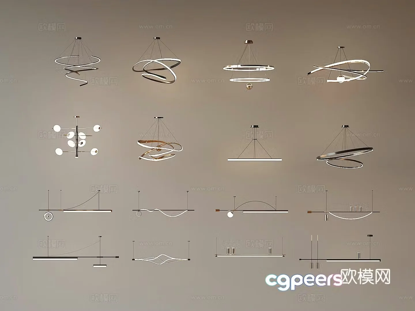 Modern chandelier 3d model