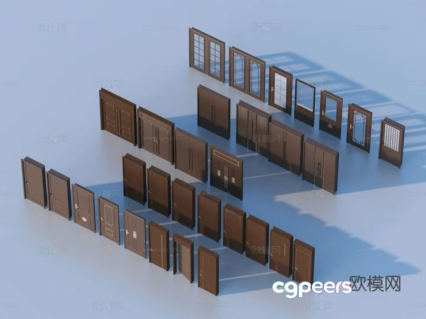 Door Door Wooden Door Single Open Door Glass Door Double Open Door 3D Model