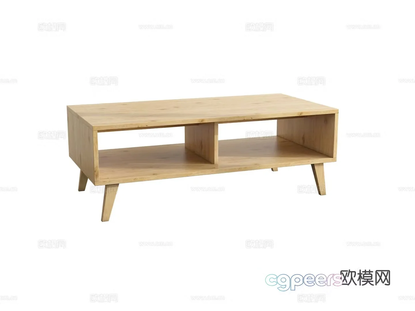 Minimalist coffee table solid wood coffee table 3d model