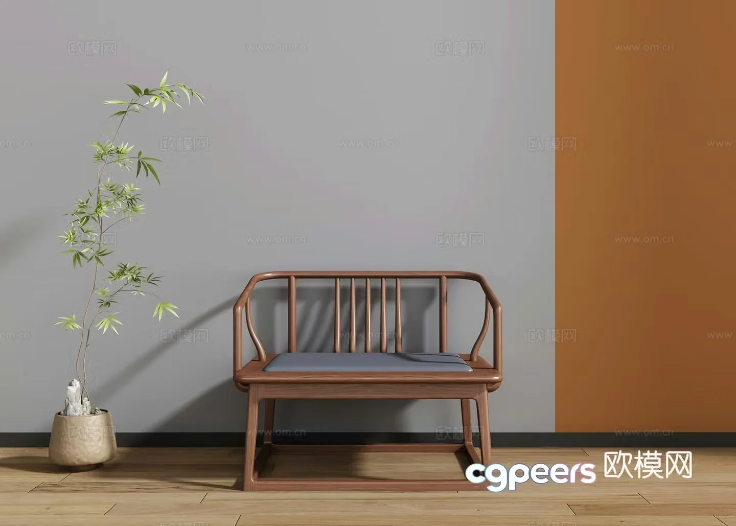 New Chinese Zen Chair 3D Model