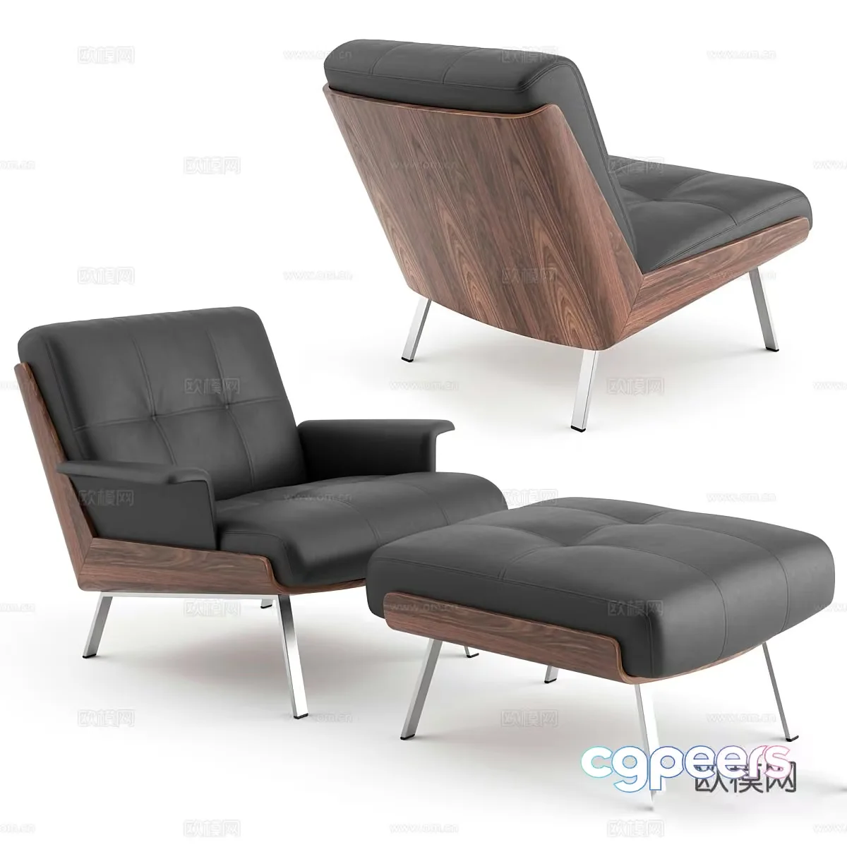 Modern Chair Set 3D Model – 340 – VRAY Render