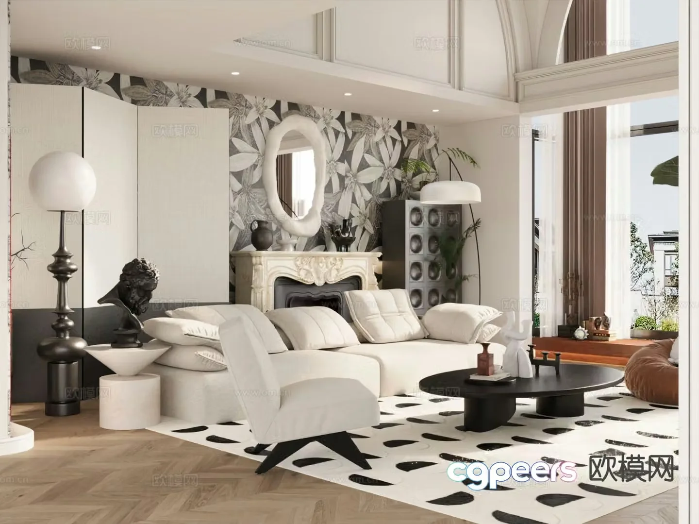 French living room 3d model