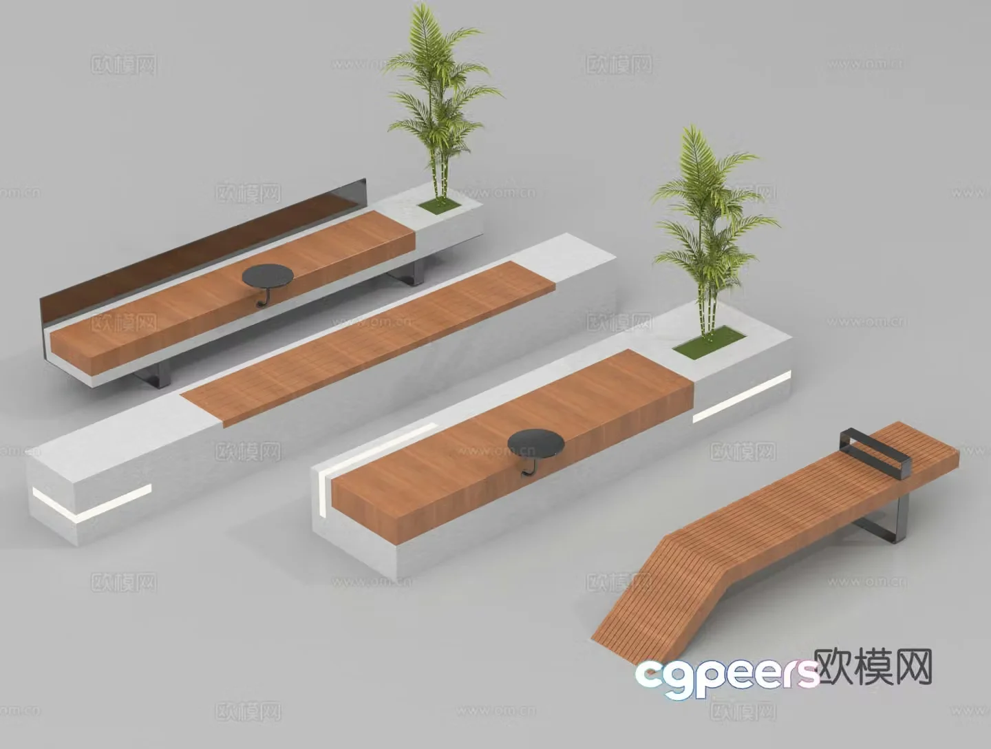 Outdoor chair Tree pool chair Landscape seat Park seat Public seat 3d model