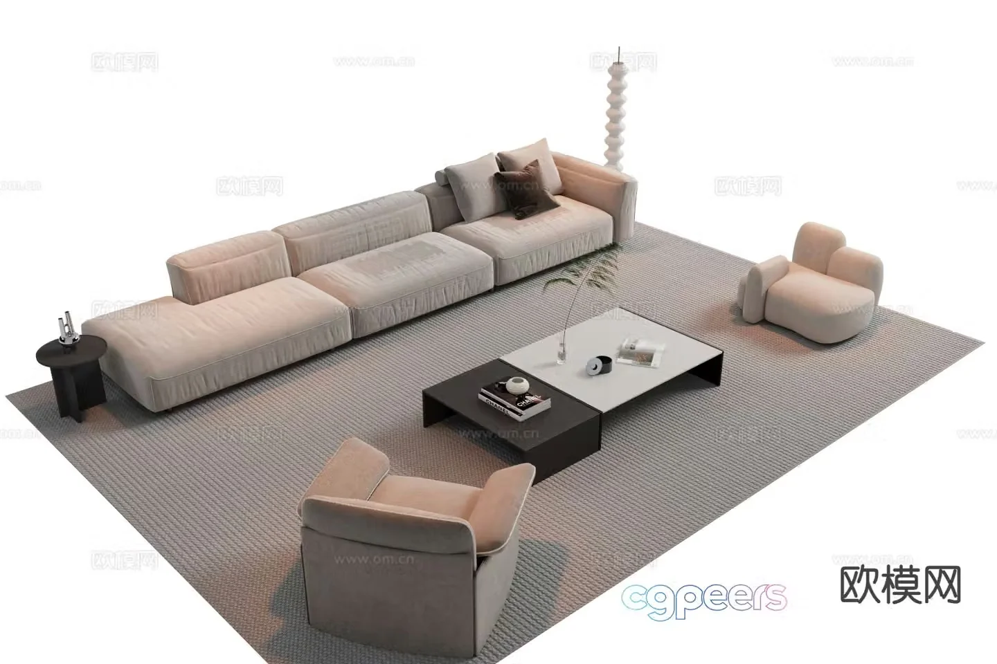Modern sectional sofa 3d model