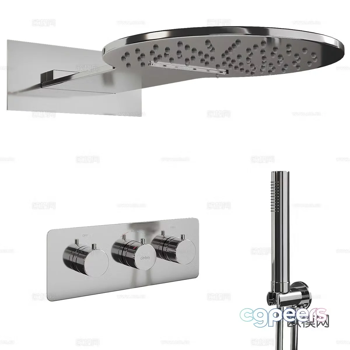 Modern simple shower shower simple bathroom shower 3d model