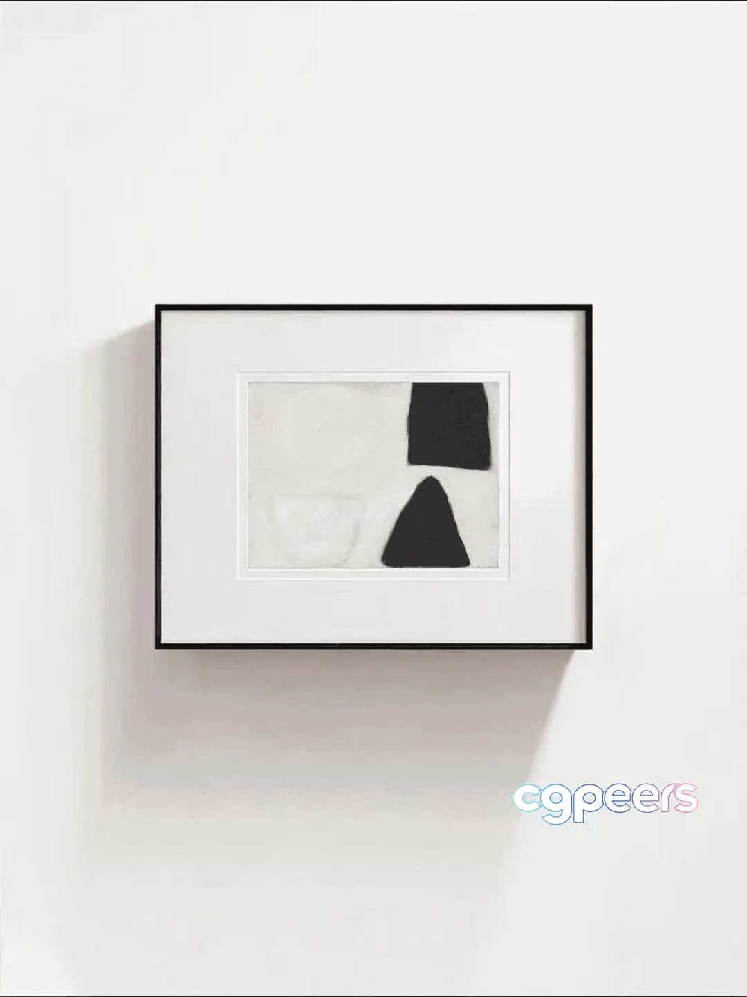 Minimalist Black And White Abstract Art 3D Model – 18289 – VRAY Render