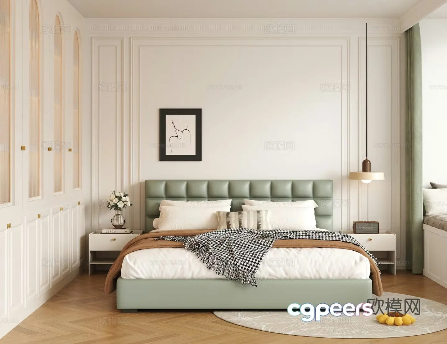 Cream style bedroom second bedroom 3D model