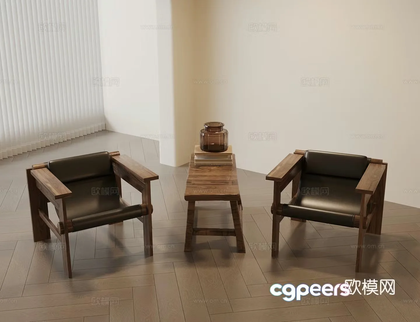 Leisure chair Wasabi medieval style leisure chair side angle 3D model