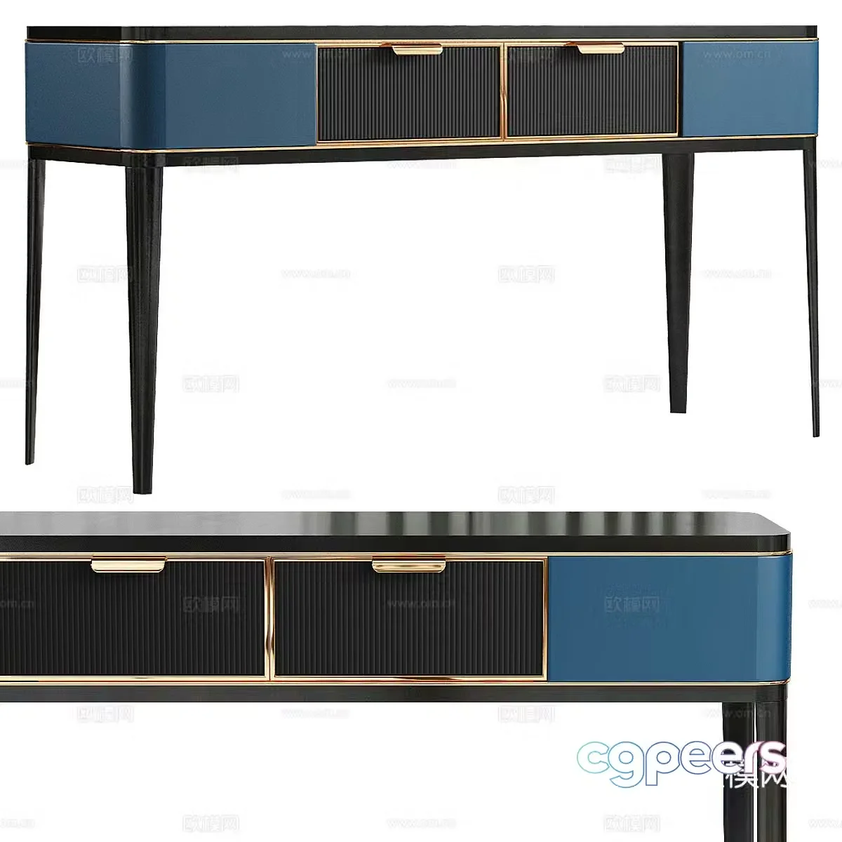 New Chinese style light luxury desk 3D model