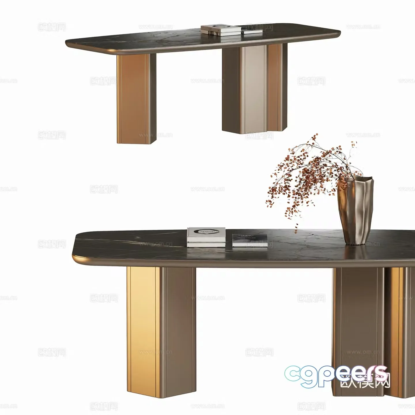 Modern Italian luxury marble dining table 3d model