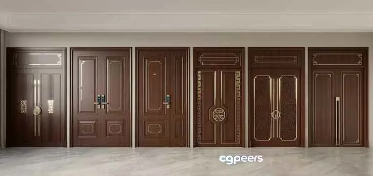 Brown Doors 3D Model – 22767 – VRAY Render