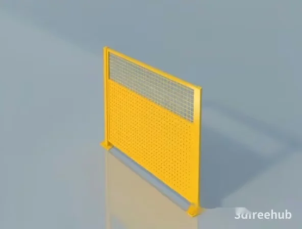 Yellow Metal Partition 3D Model – 20902 – VRAY Render
