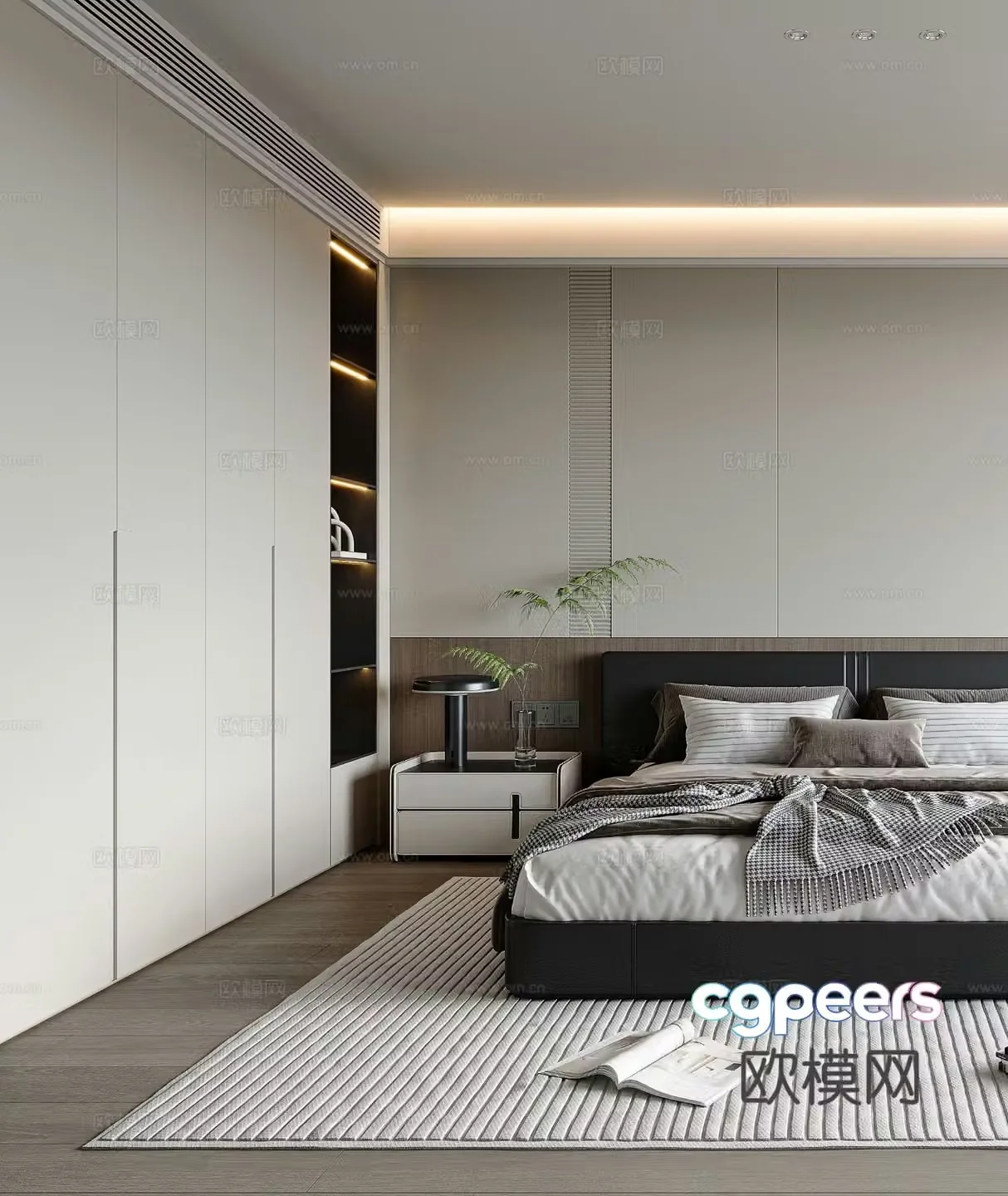 Modern bedroom master bedroom 3d model