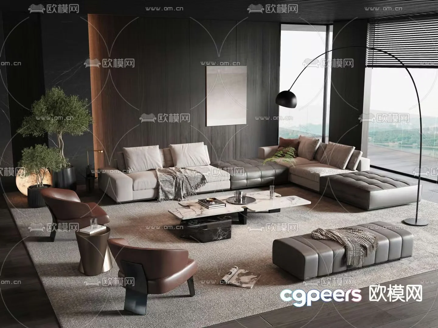 Modern sofa set 3d model