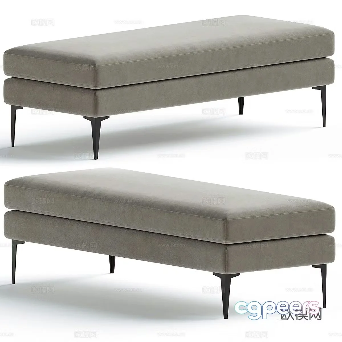 Modern Andes sofa stool 3d model
