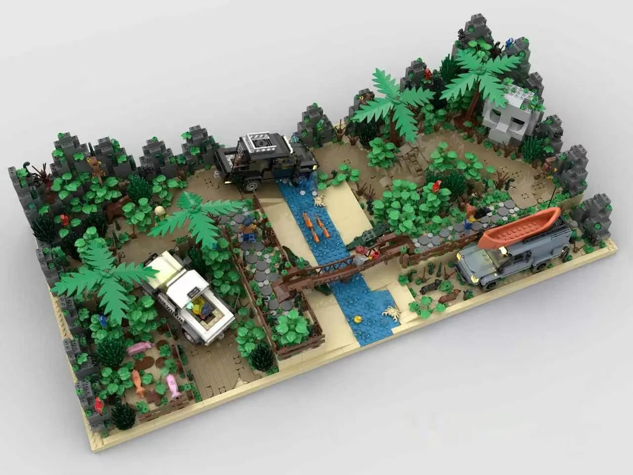 A 3D Model Of A Jungle Scene 3D Model – 8958 – VRAY Render