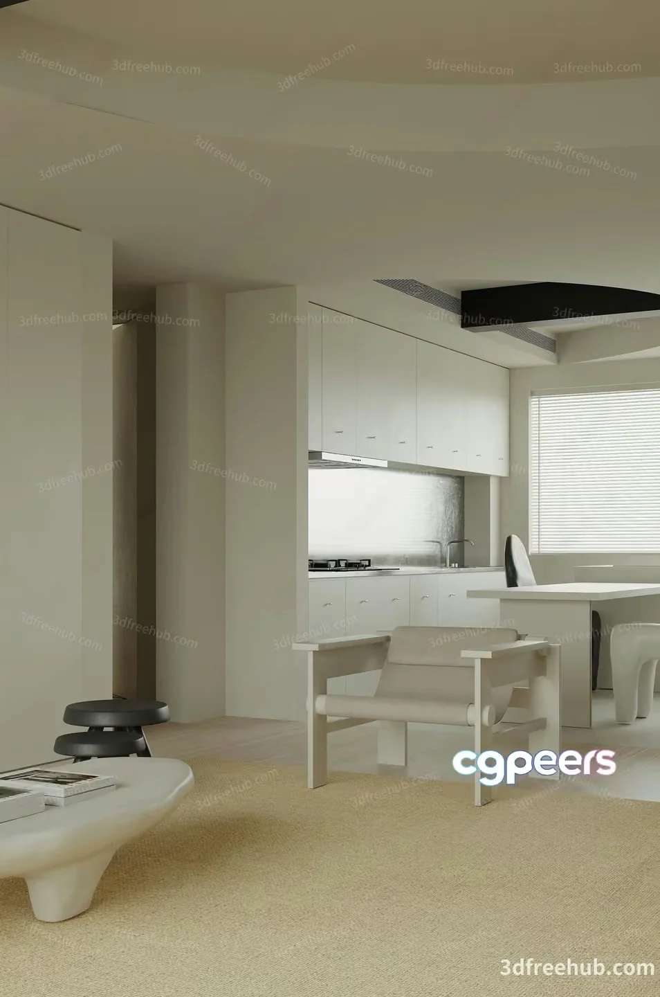 Modern Living Room 3D Model – 20922 – VRAY Render