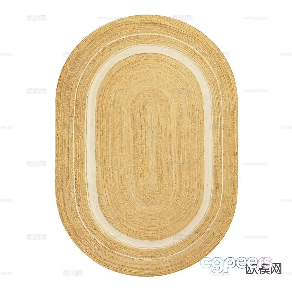 Nordic rug oval rug 3d model