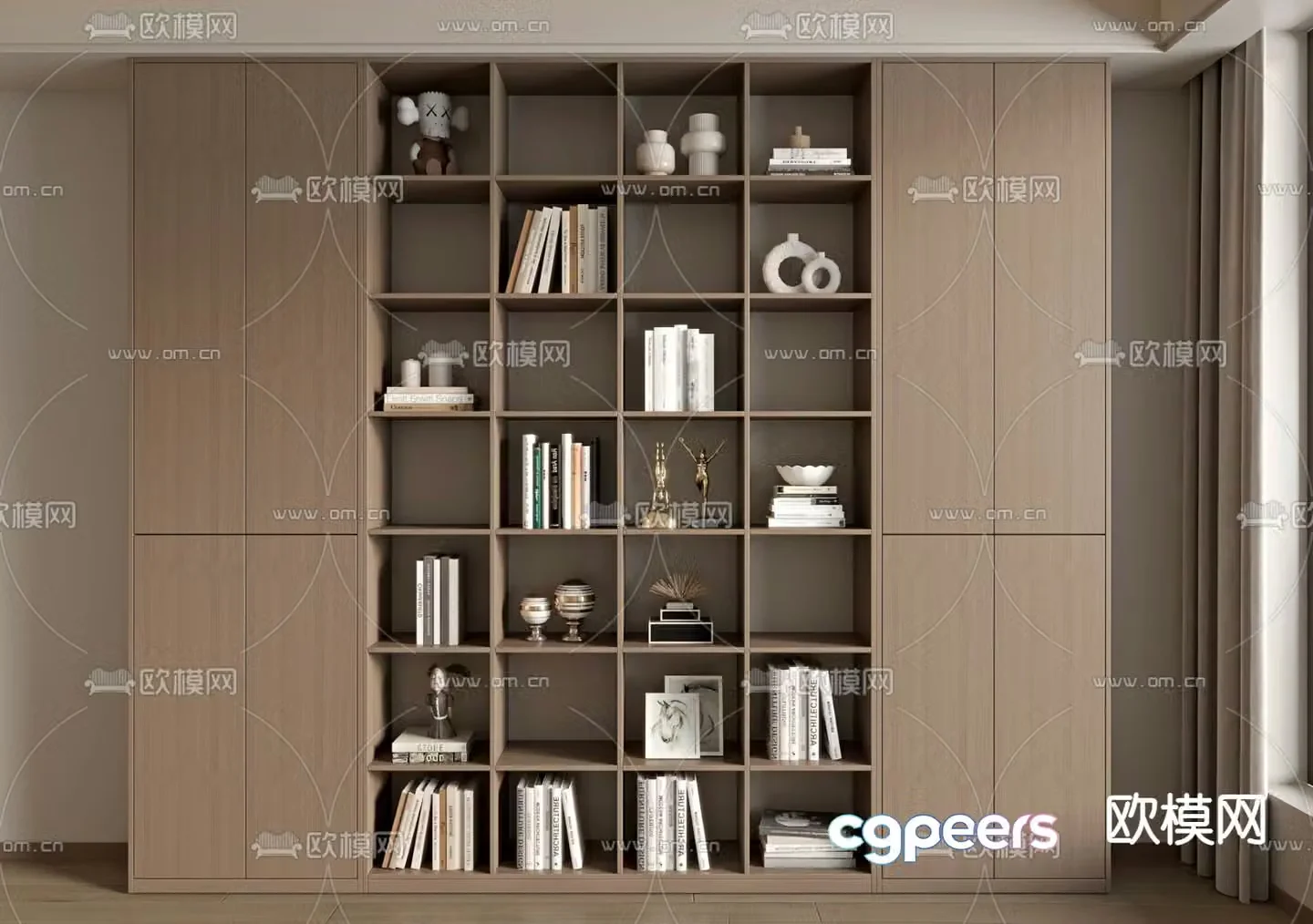 Modern bookcase decorative cabinet 3d model