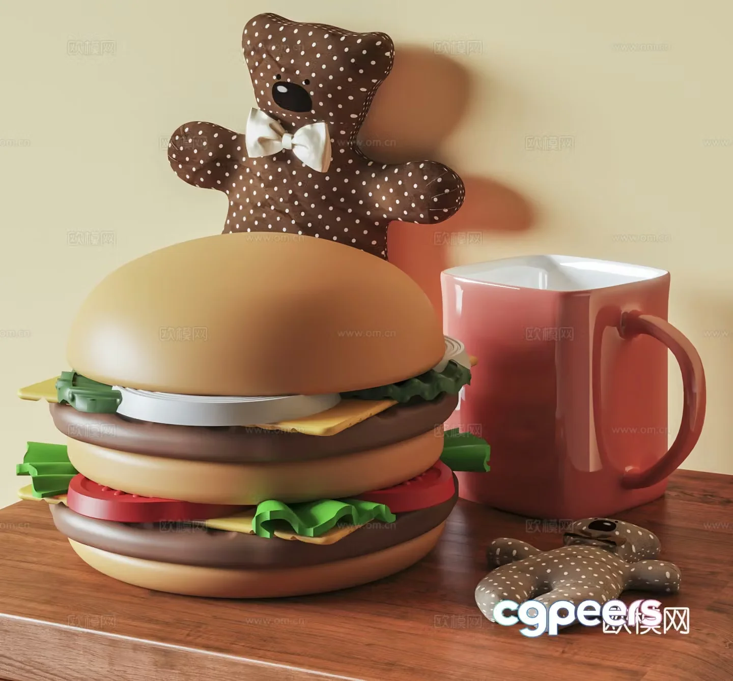 Modern toys Hamburger toys Food toys Cup Bear toys 3d model