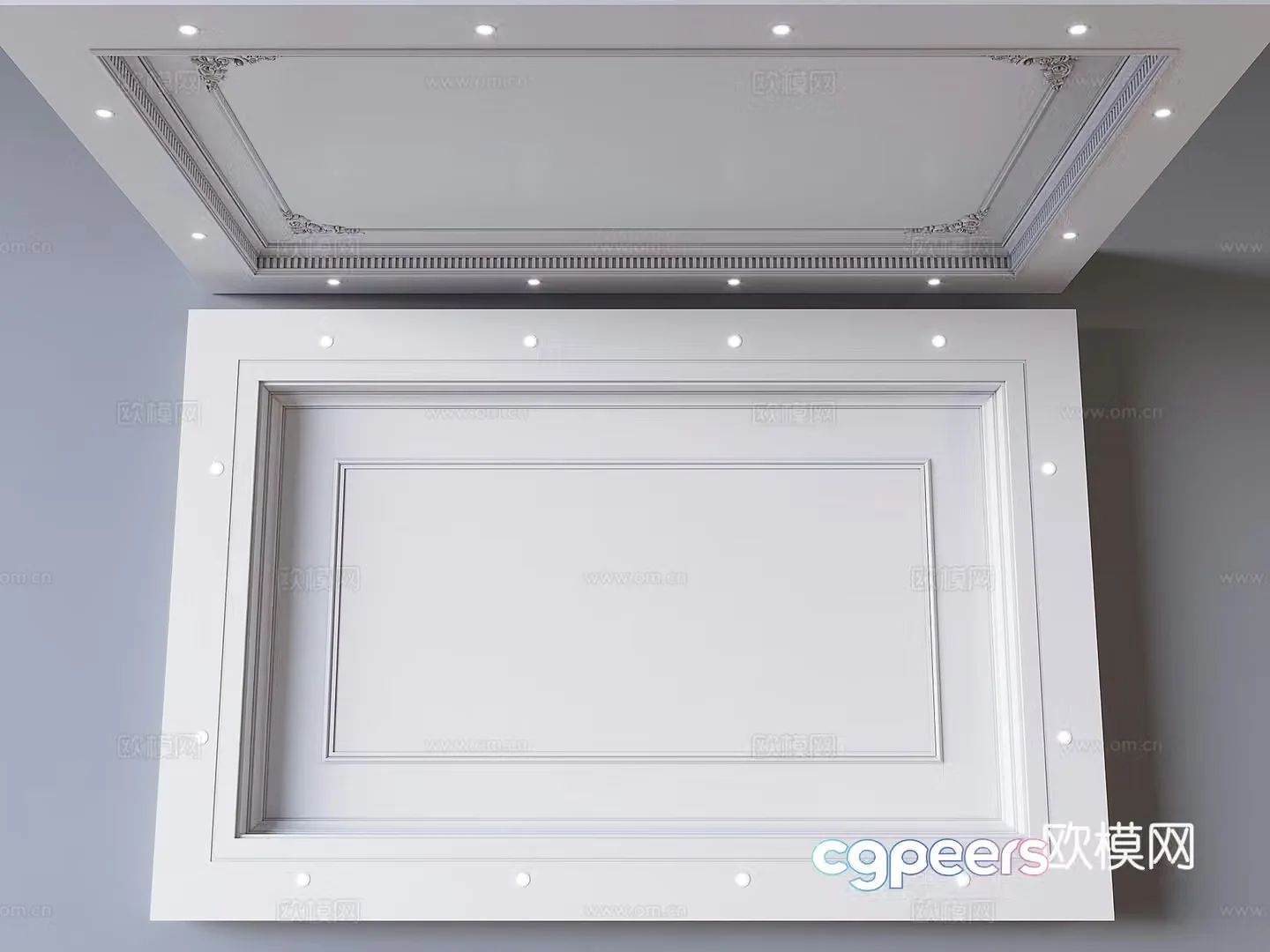 French ceiling square ceiling 3d model