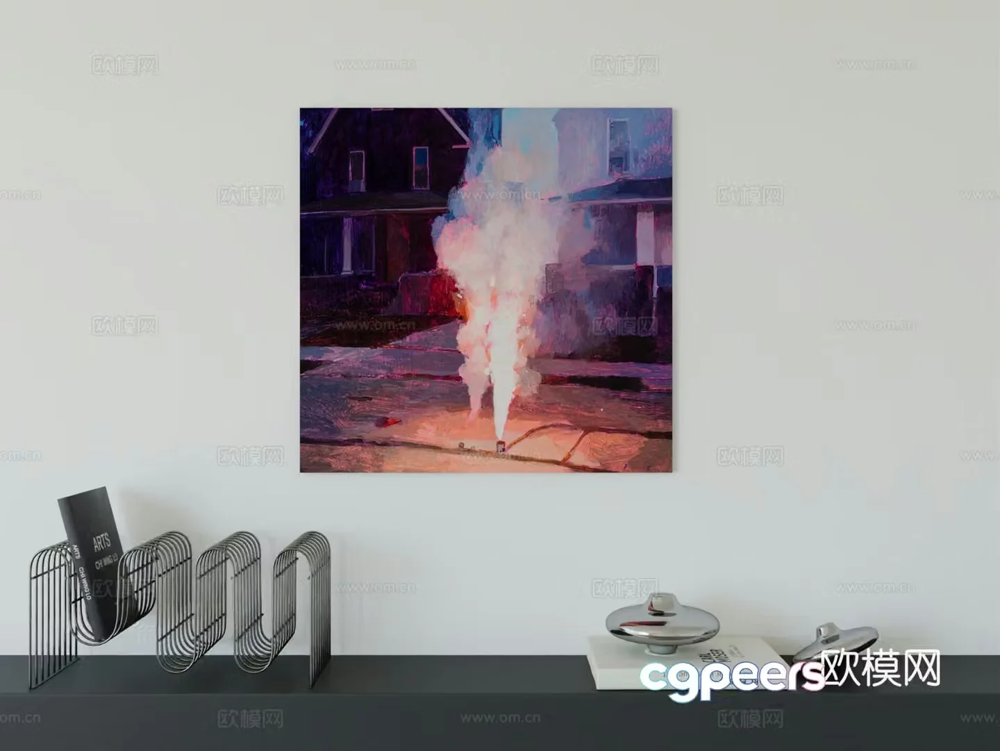 Modern minimalist hanging painting Bauhaus art hanging painting 3d model